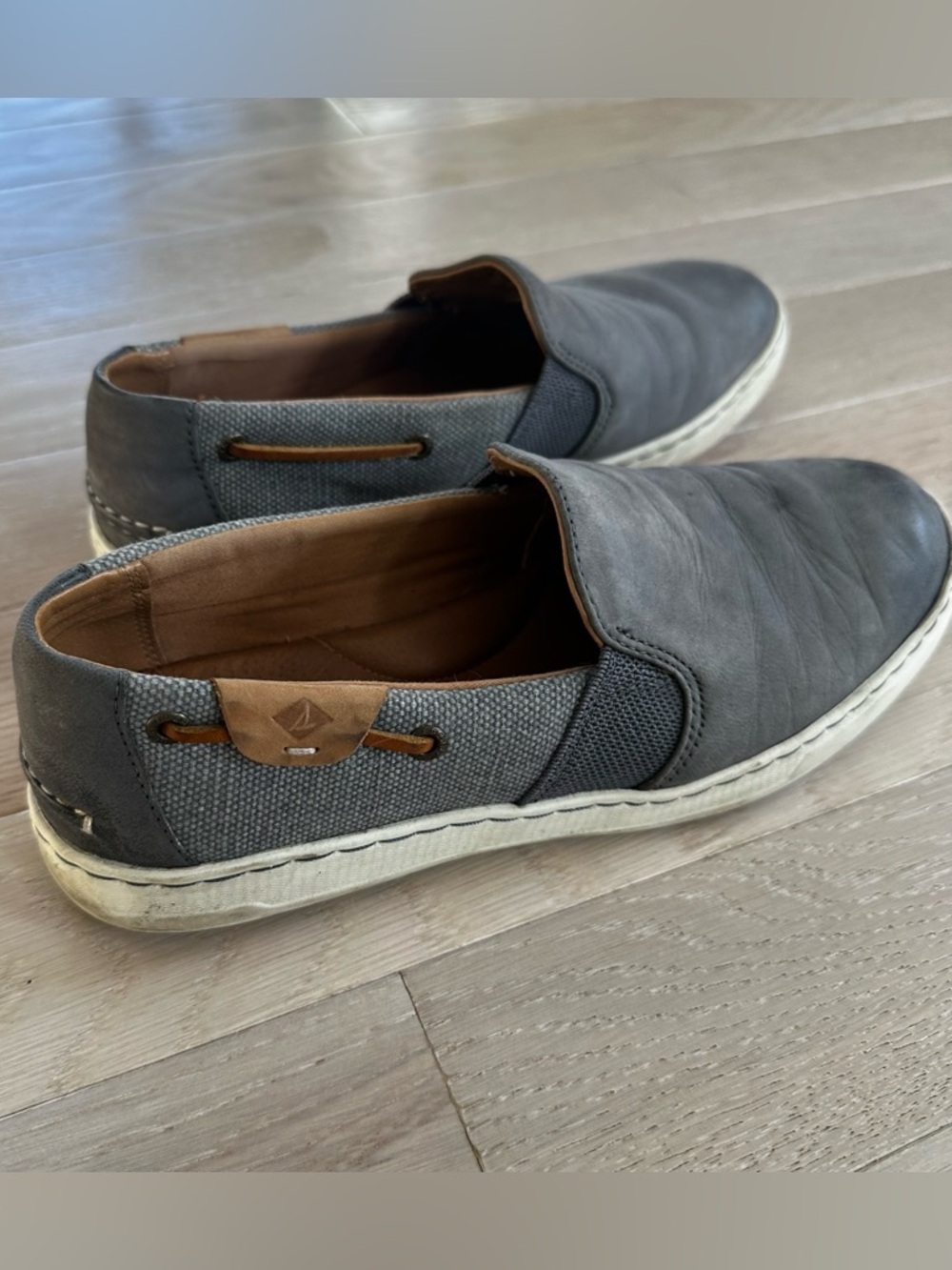 Sperry Gray and Brown Slip-On Loafers